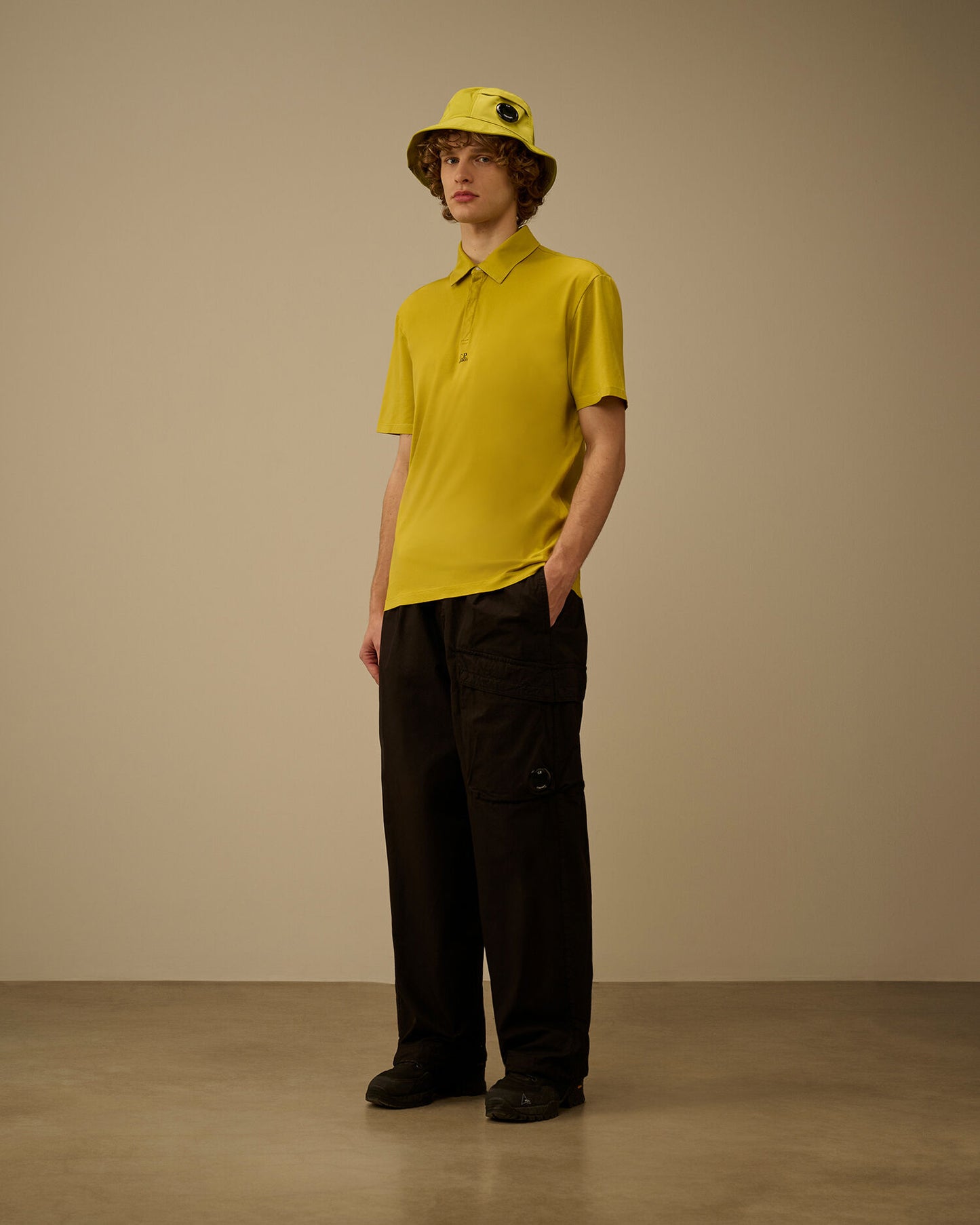 70/2 Mercerized Jersey Gasato Short Sleeve Logo Polo, ANTIQUE MOSS -YELLOW