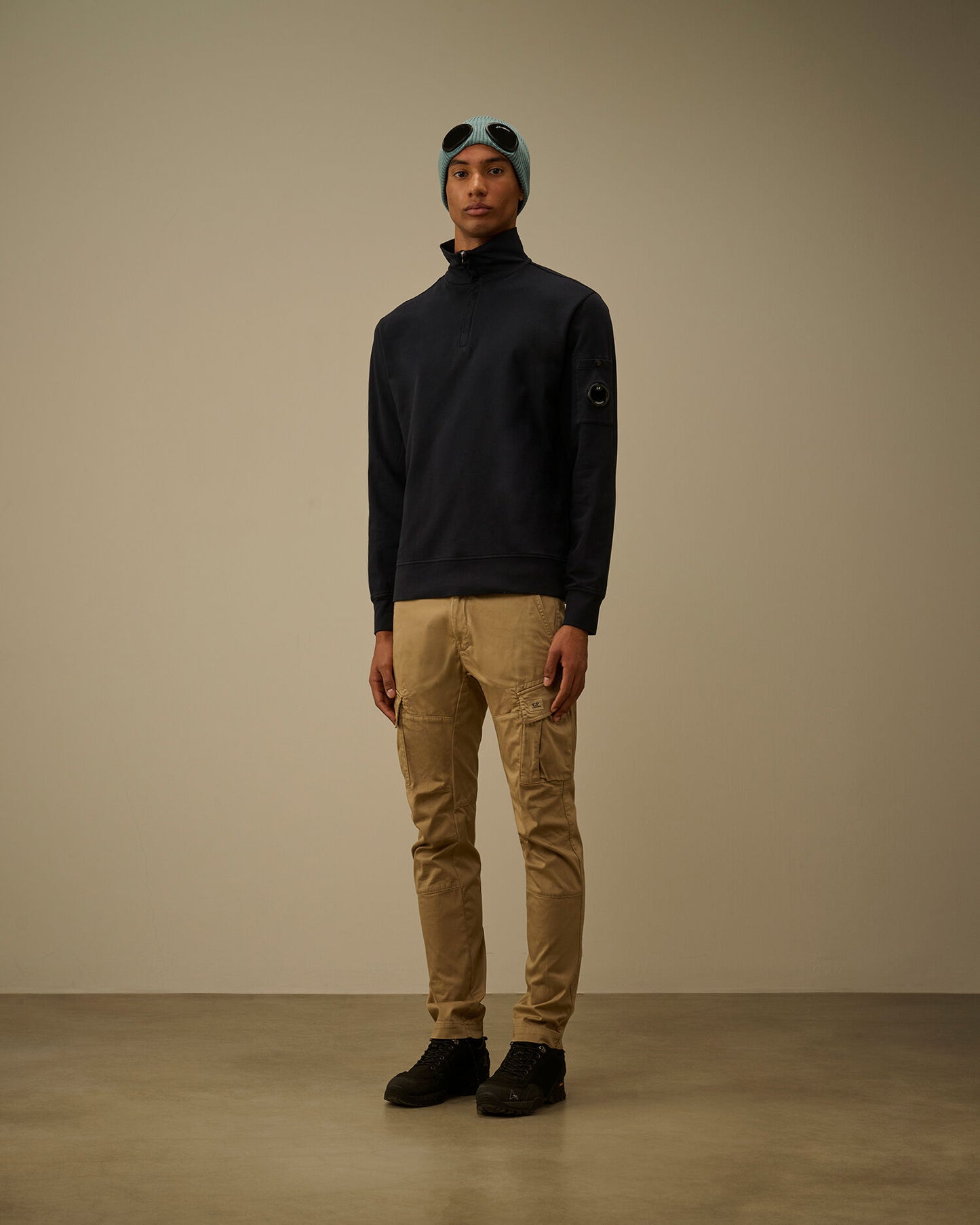 Light Fleece Half Zip Lens Sweatshirt, TOTAL ECLIPSE - BLUE