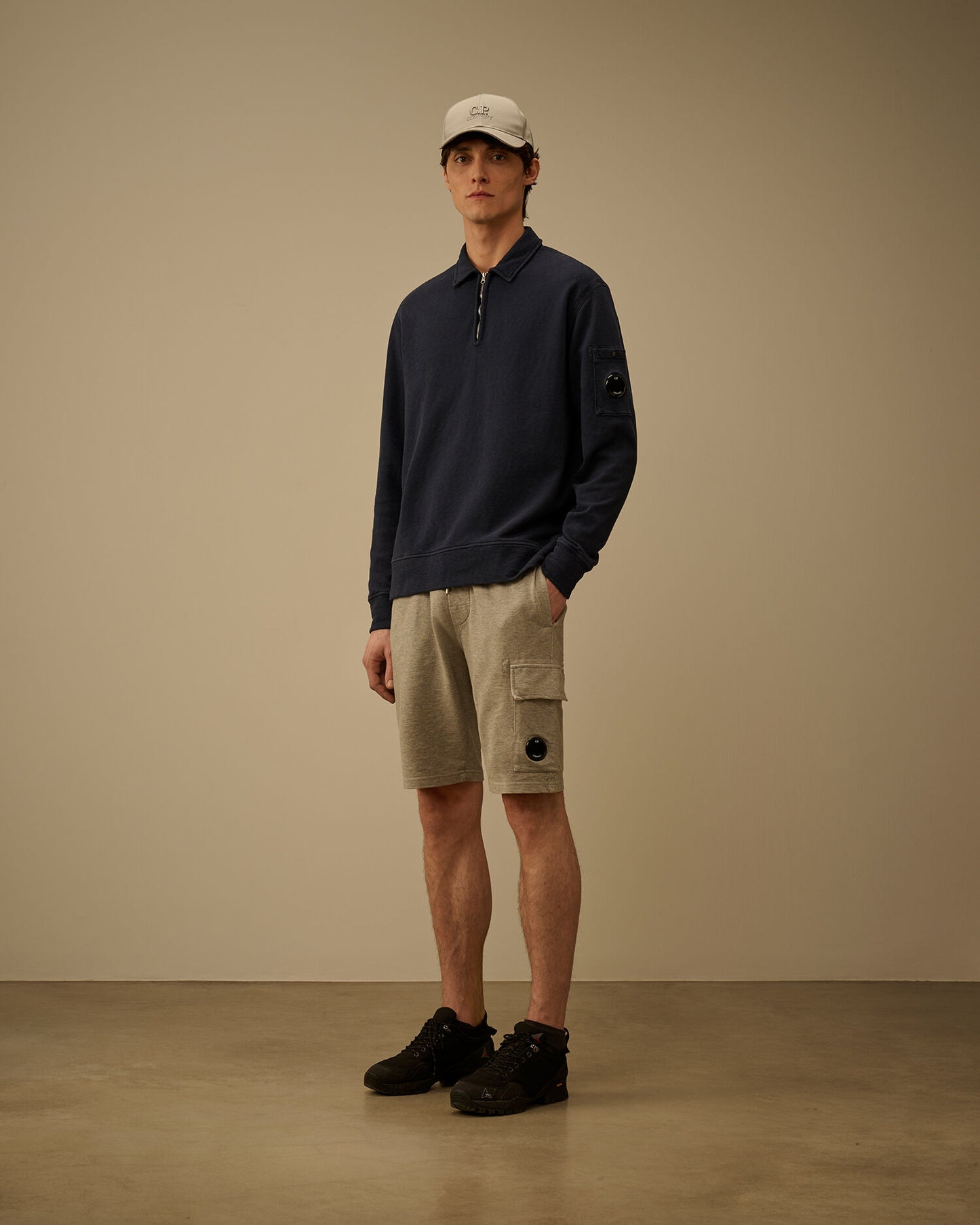 Malfilè Fleece Lens Half Zip Sweatshirt, MIDNIGHT NAVY - BLUE