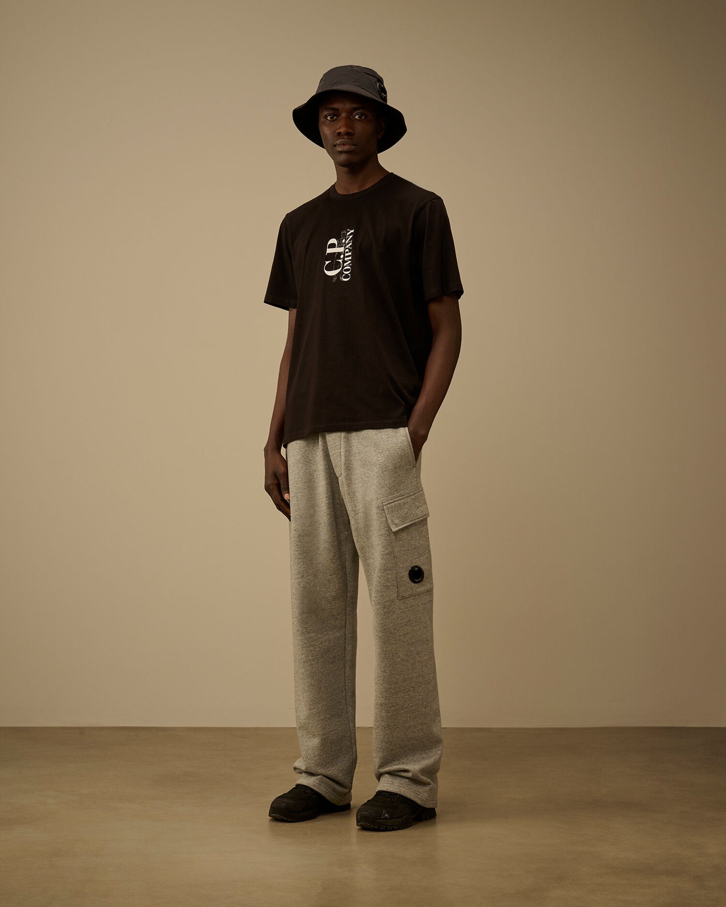 30/1 Jersey Short Sleeve Printed T-Shirt, BLACK