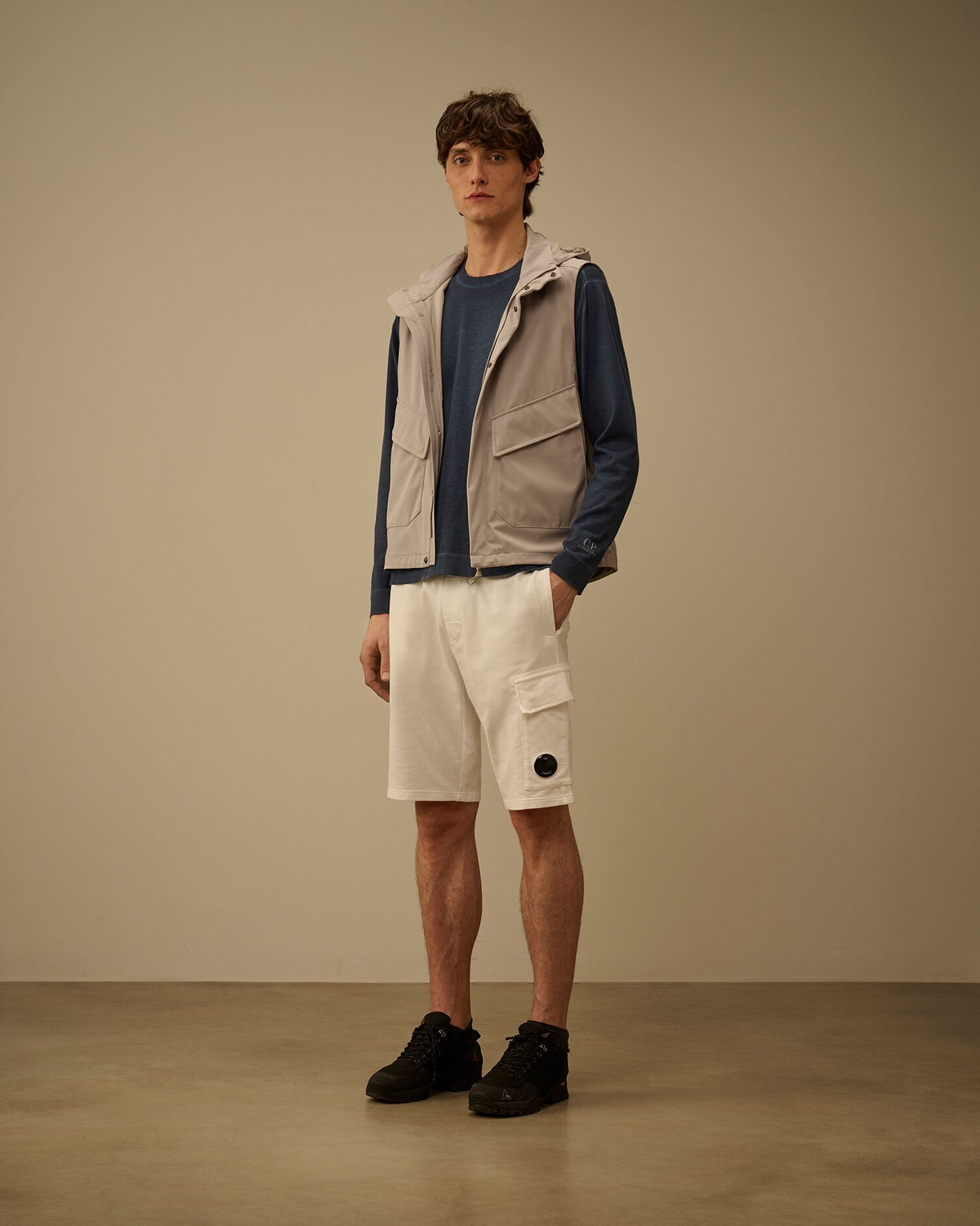 Light Fleece Cargo Lens Sweatshorts, GAUZE WHITE