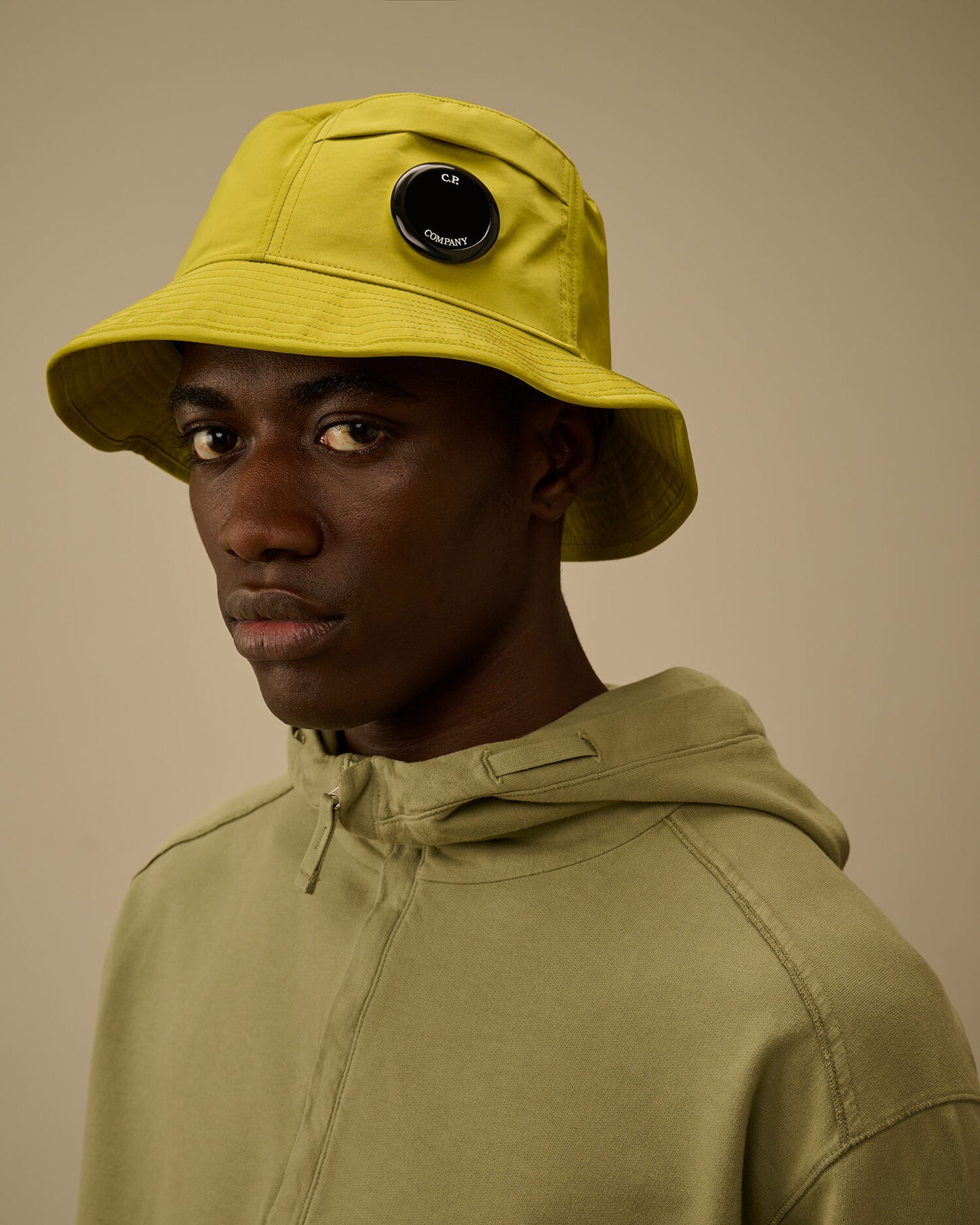 Chrome-R Lens Bucket Hat, ANTIQUE MOSS -YELLOW
