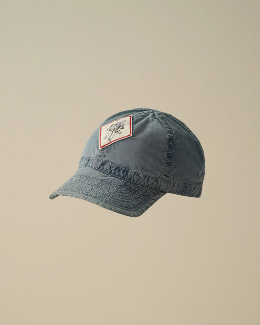 50 Fili Indigo Bleached Cap, STONE BLEACH - WHITE