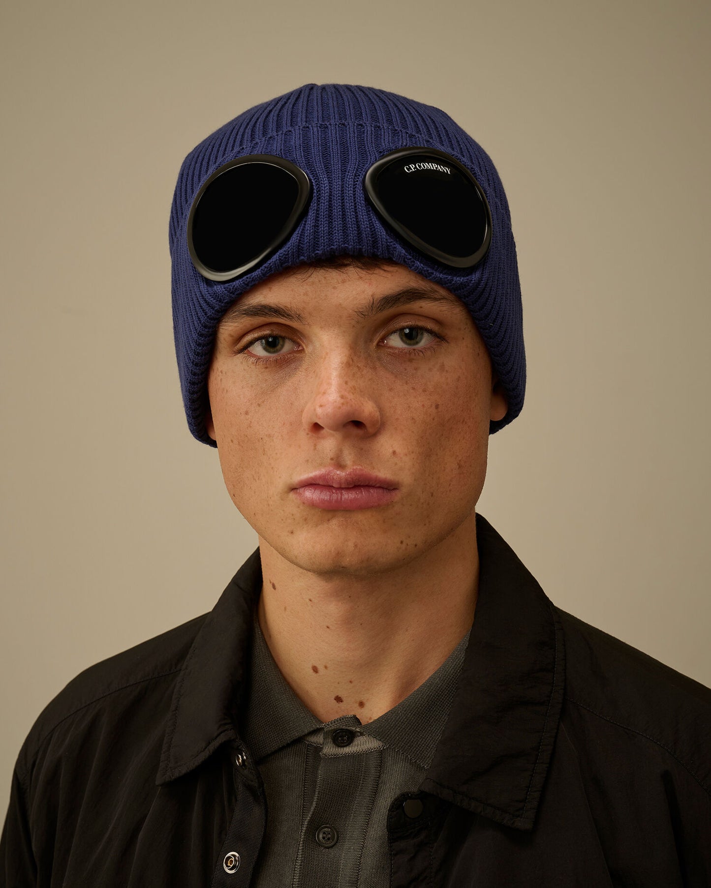 Cotton Goggle Beanie, BLUEPRINT