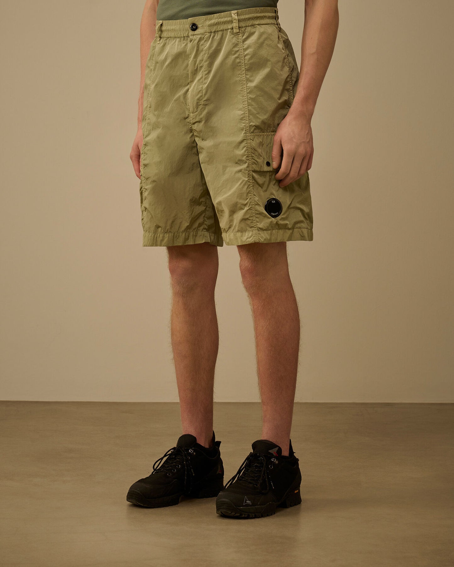 Chrome-R Lens Boxy Cargo Shorts, MOSS GRAY - GREEN