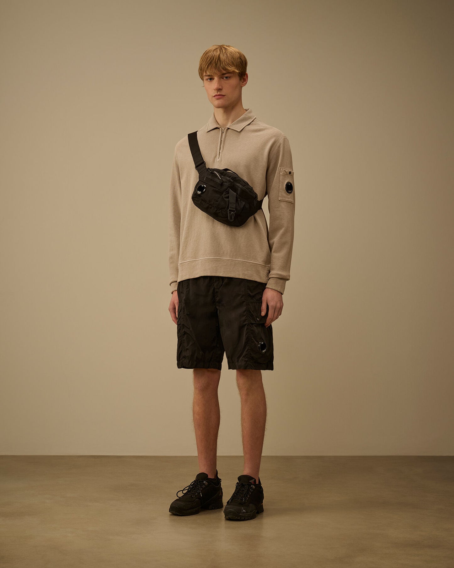 Chrome-R Lens Boxy Cargo Shorts, BLACK