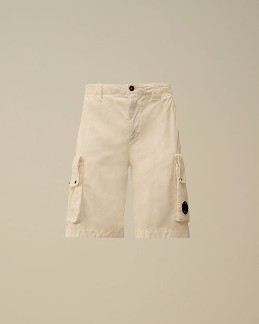 Cotton Gabardine Lens Cargo Shorts, GAUZE WHITE