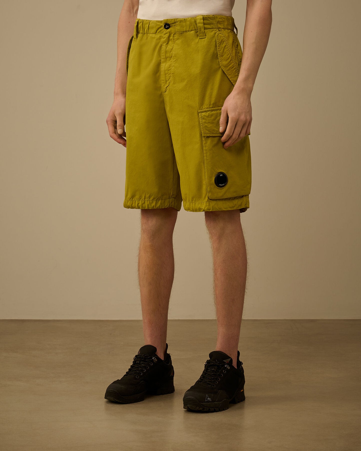 Cotton Rip-Stop Loose Lens Cargo Shorts, BURNISHED GOLD - YELLOW