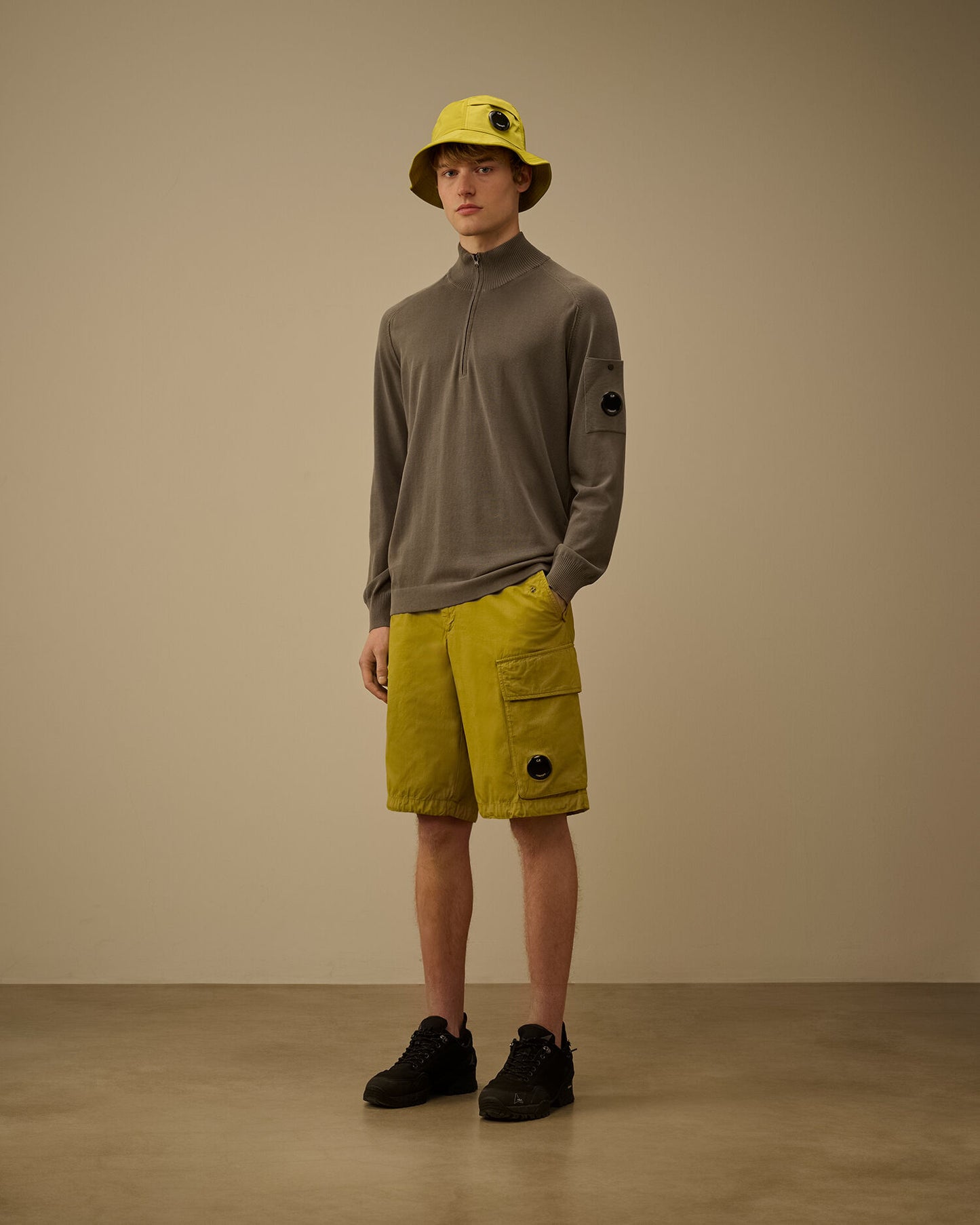 Cotton Rip-Stop Loose Lens Cargo Shorts, BURNISHED GOLD - YELLOW
