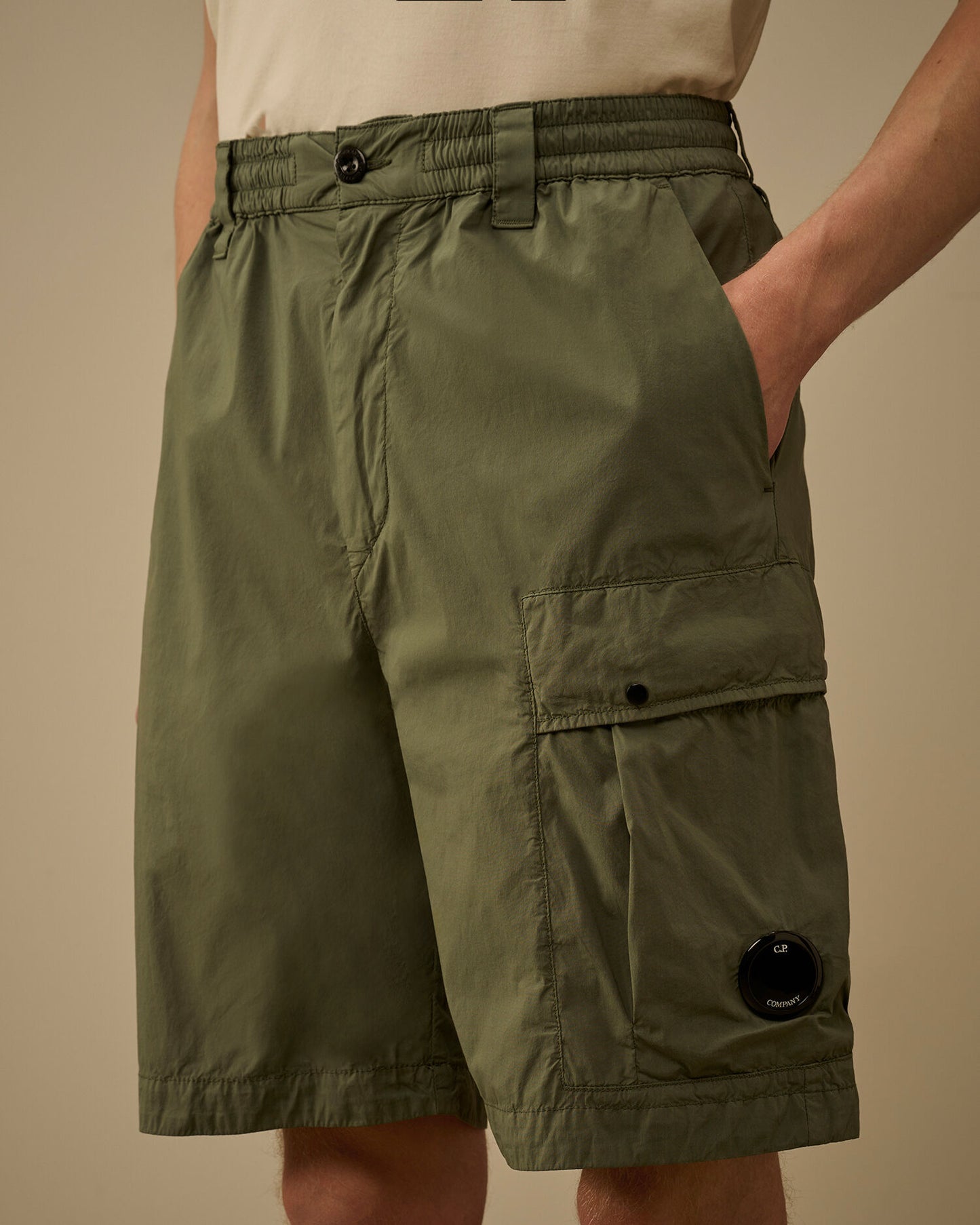 50 Fili Stretch Loose Lens Cargo Shorts, LAUREL WREATH - GREEN