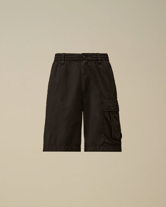 50 Fili Stretch Loose Lens Cargo Shorts, BLACK