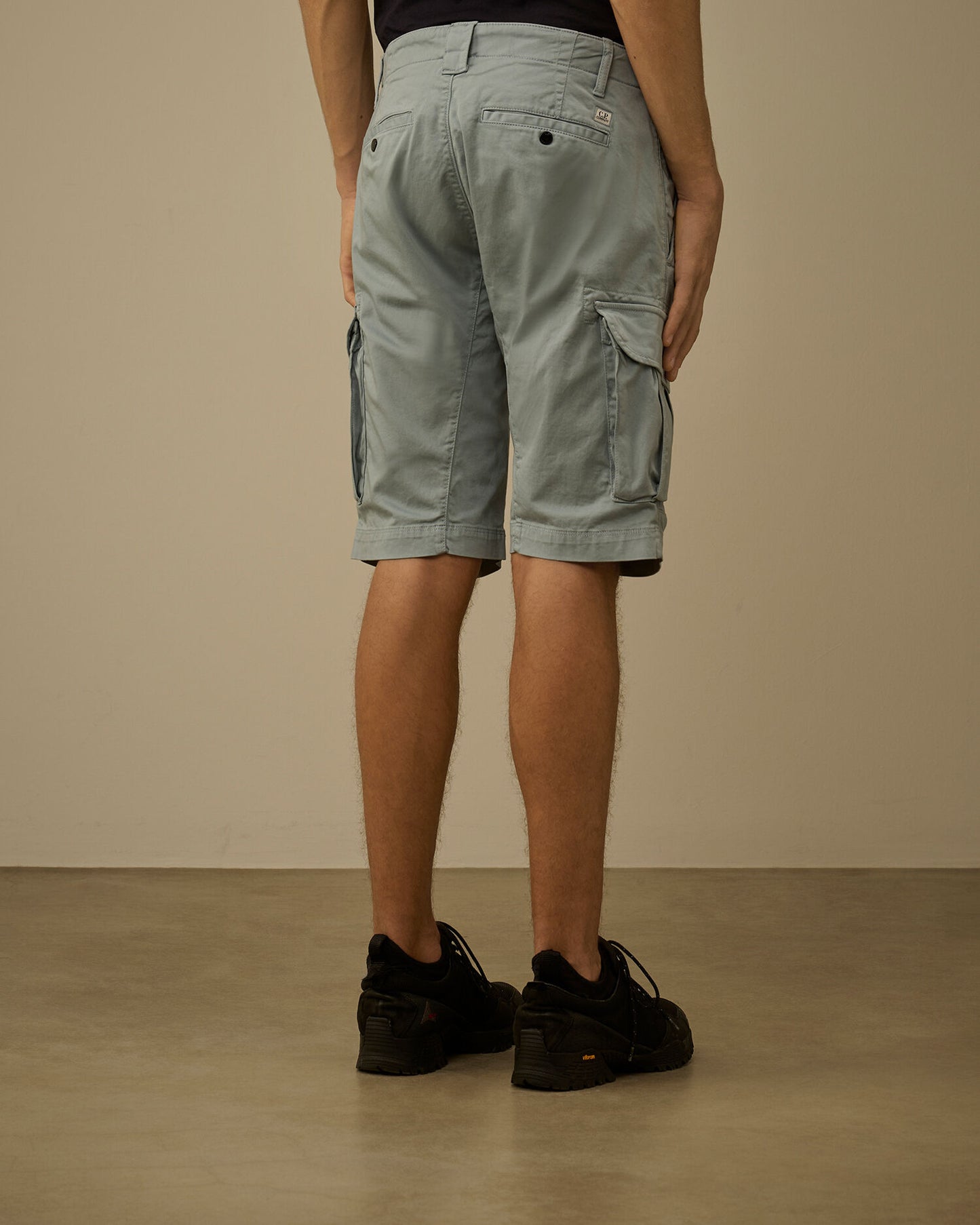 Stretch Sateen Cargo Lens Shorts, SILVER BLUE