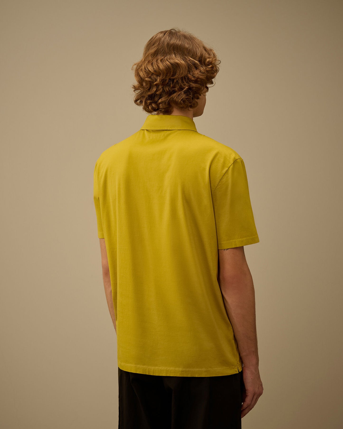 70/2 Mercerized Jersey Gasato Short Sleeve Logo Polo, ANTIQUE MOSS -YELLOW