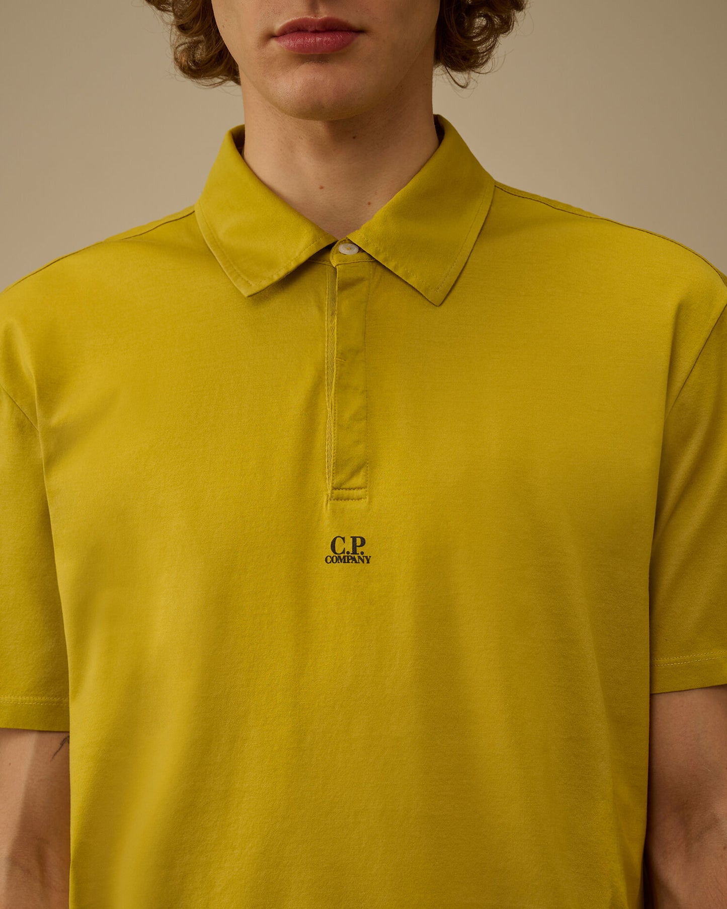 70/2 Mercerized Jersey Gasato Short Sleeve Logo Polo, ANTIQUE MOSS -YELLOW