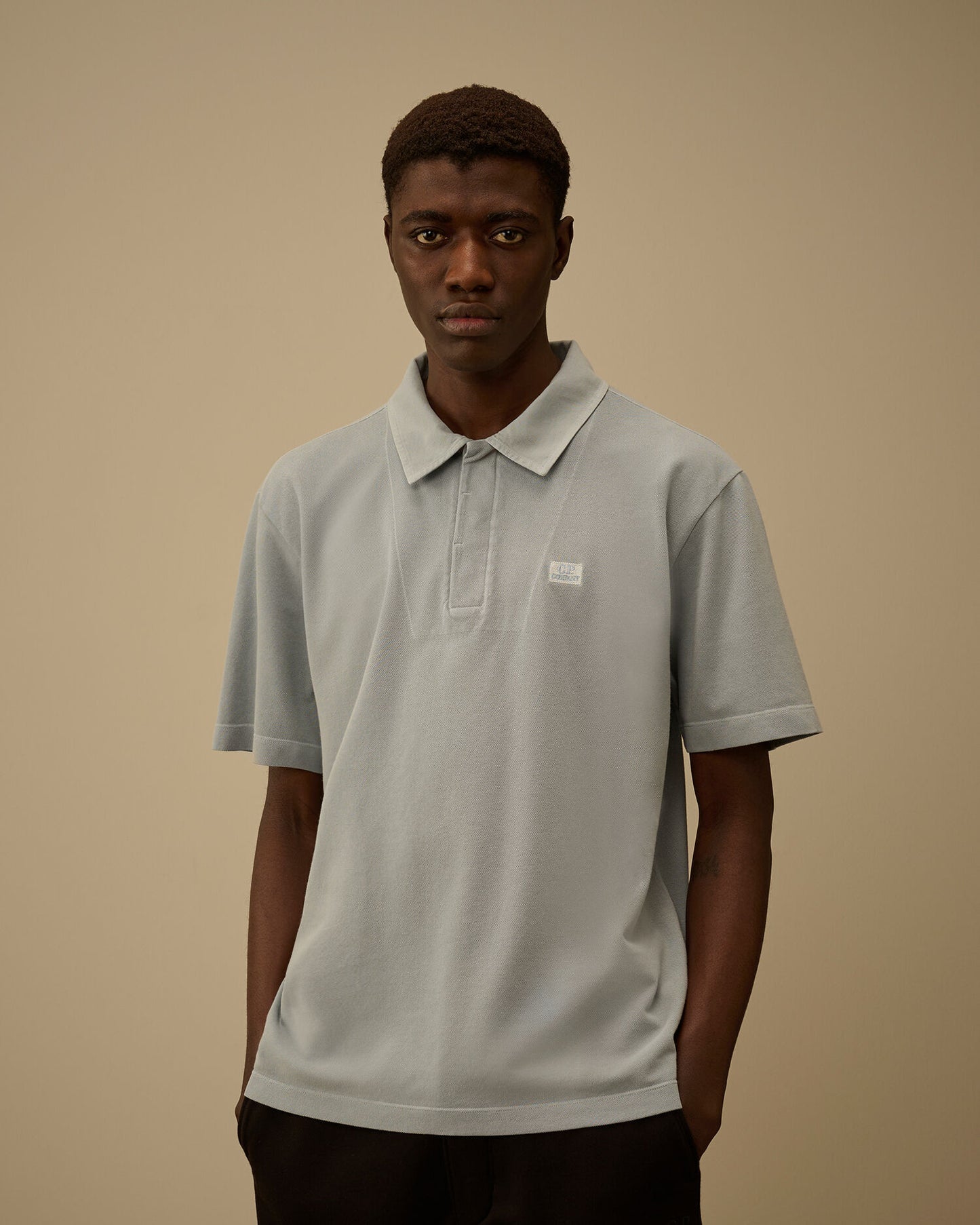 24/1 Piquet Button Short Sleeve Polo, SILVER BLUE
