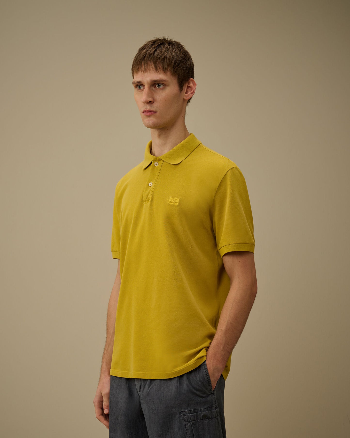 24/1 Piquet Pigment Dyed Short Sleeve Polo, ANTIQUE MOSS -YELLOW