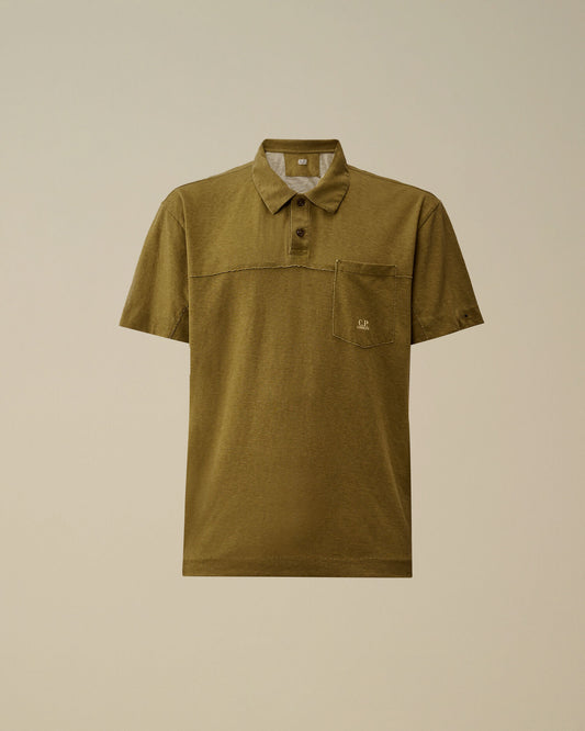 20/1 Jersey Plated Polo, DRIED HERB - GREEN