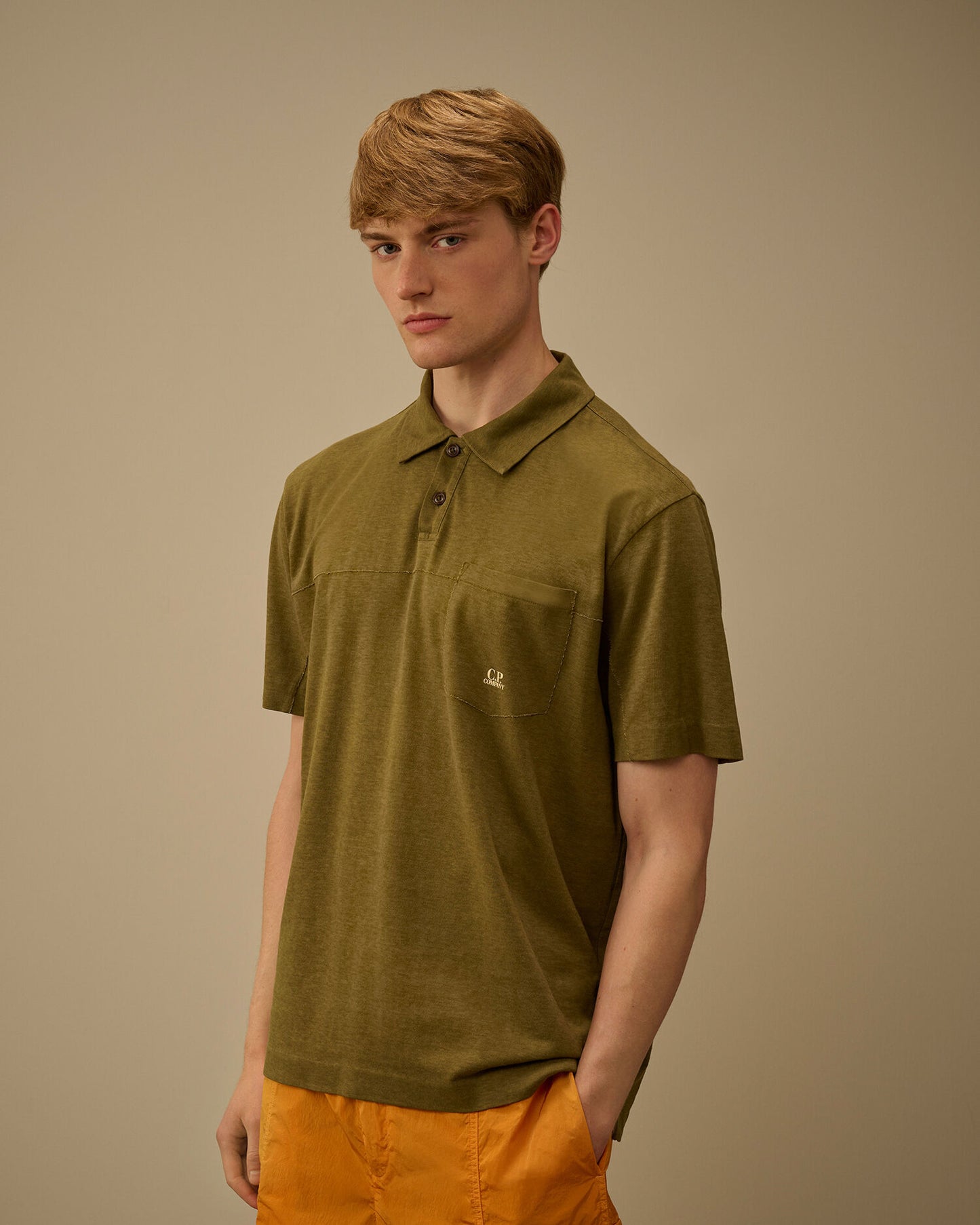 20/1 Jersey Plated Polo, DRIED HERB - GREEN
