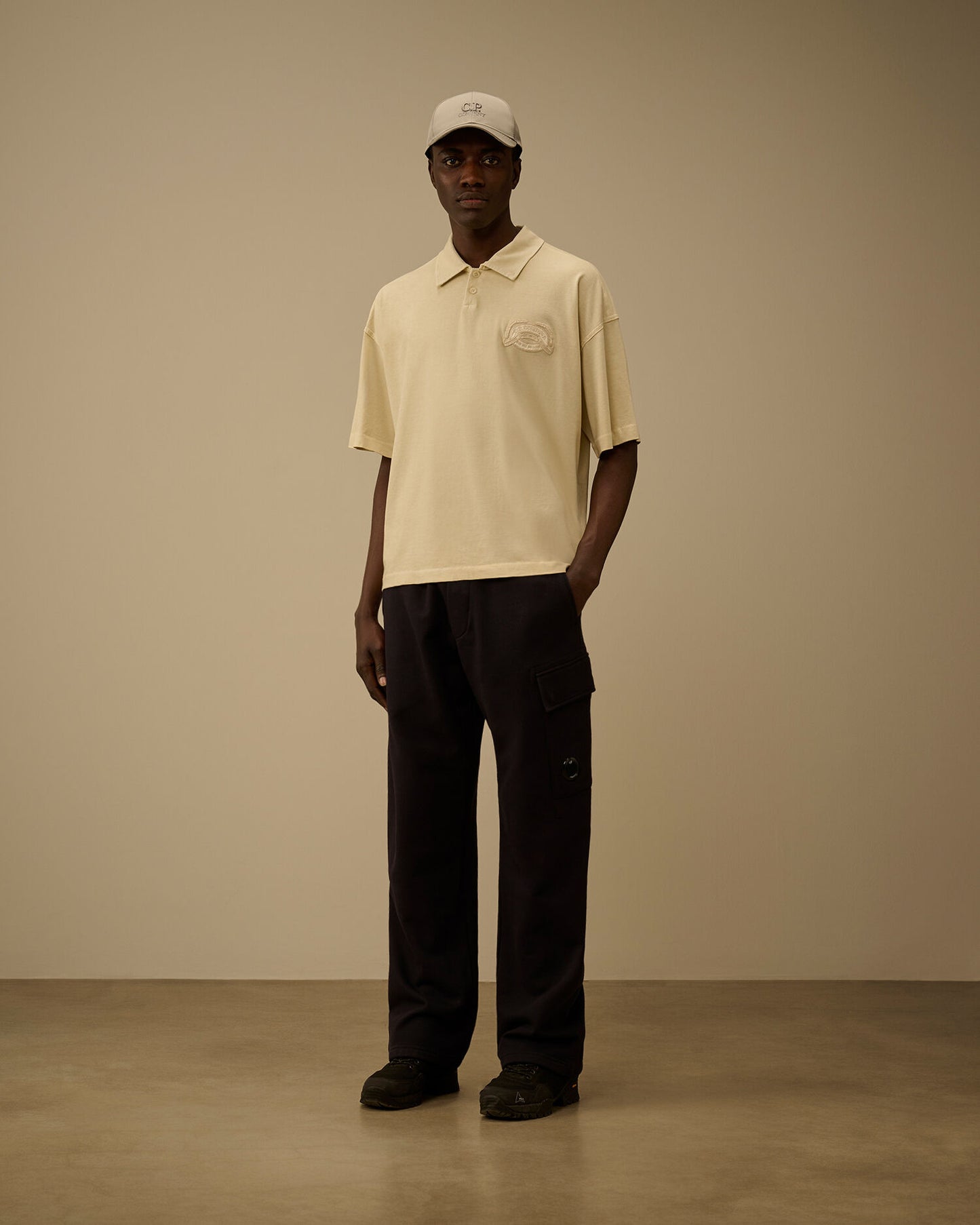 20/1 Jersey Short Sleeve Boxy Logo Polo, FROZEN DEW - WHITE