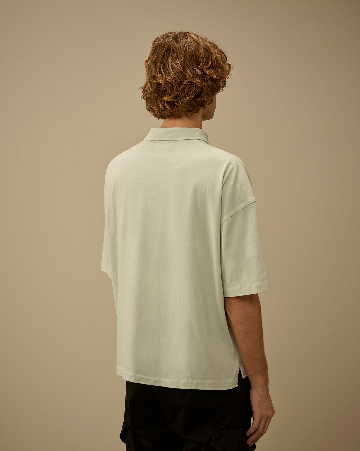 20/1 Jersey Short Sleeve Boxy Logo Polo, MISTY BLUE