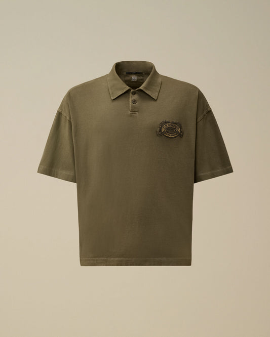 20/1 Jersey Short Sleeve Boxy Logo Polo, GUNMETAL - GREY