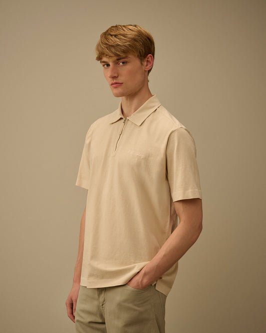 1020 Jersey Short Sleeve Half Zip Polo, FROZEN DEW - WHITE