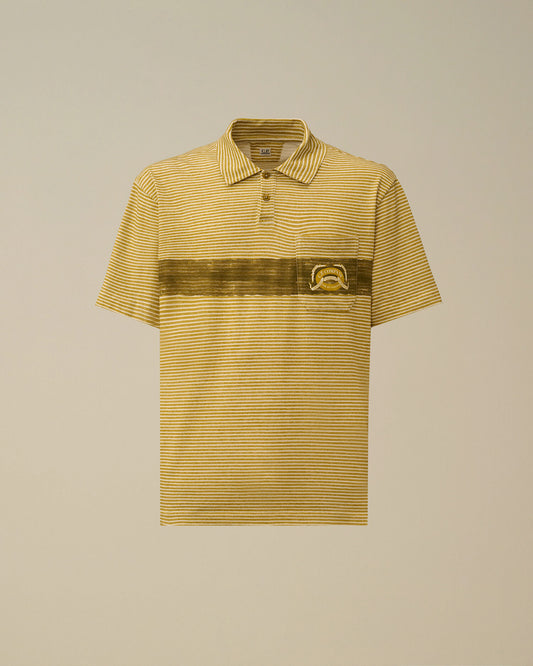 Printed Jersey 20/1 Short Sleeve Logo Polo, ANTIQUE MOSS -YELLOW