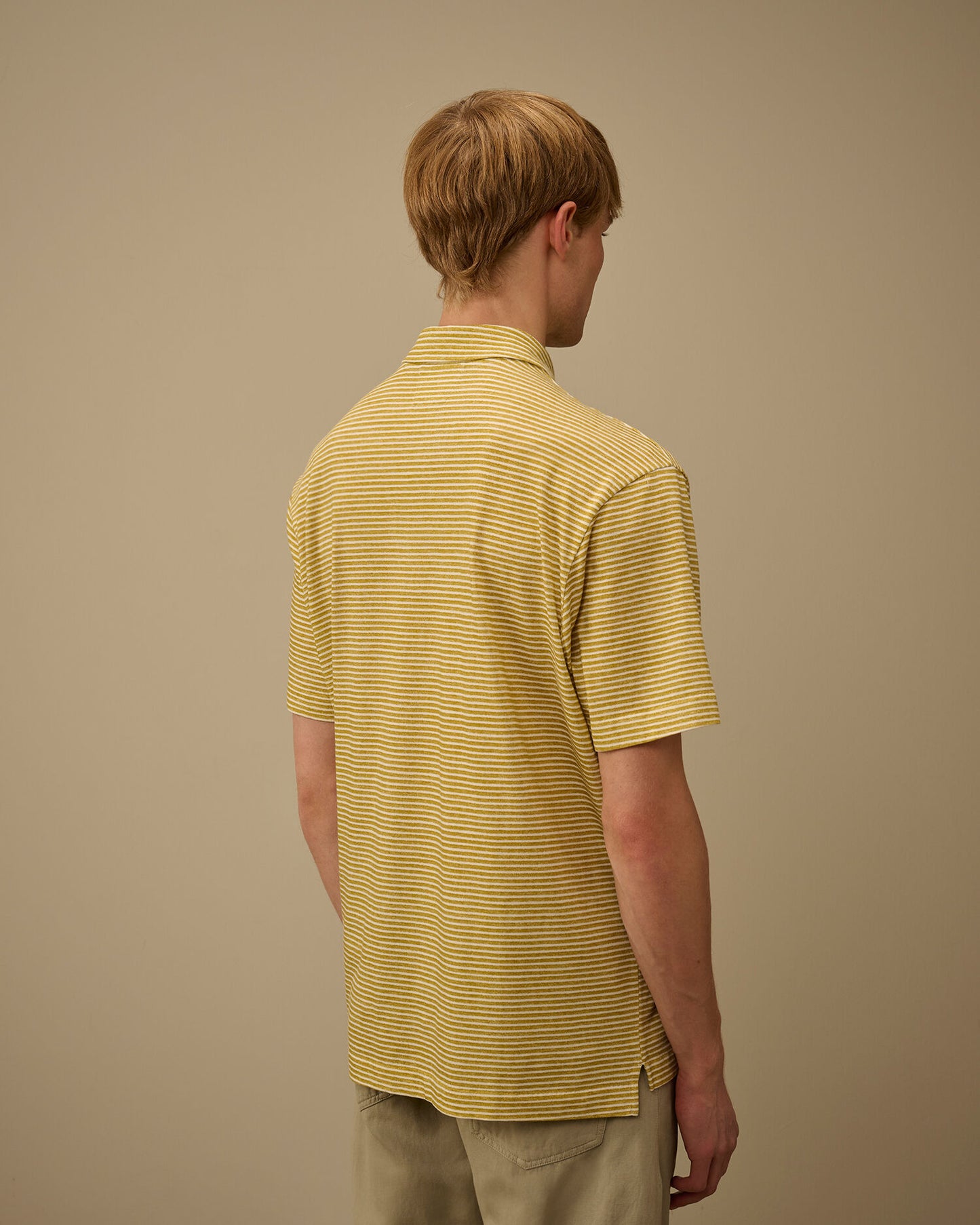 Printed Jersey 20/1 Short Sleeve Logo Polo, ANTIQUE MOSS -YELLOW