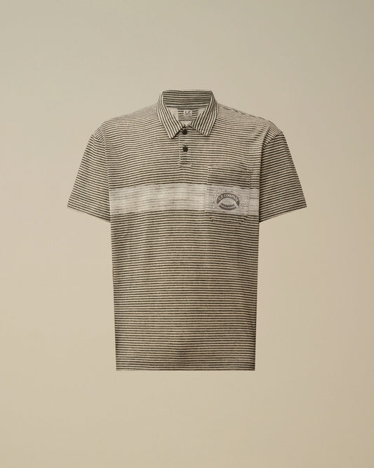 Printed Jersey 20/1 Short Sleeve Logo Polo, GUNMETAL - GREY