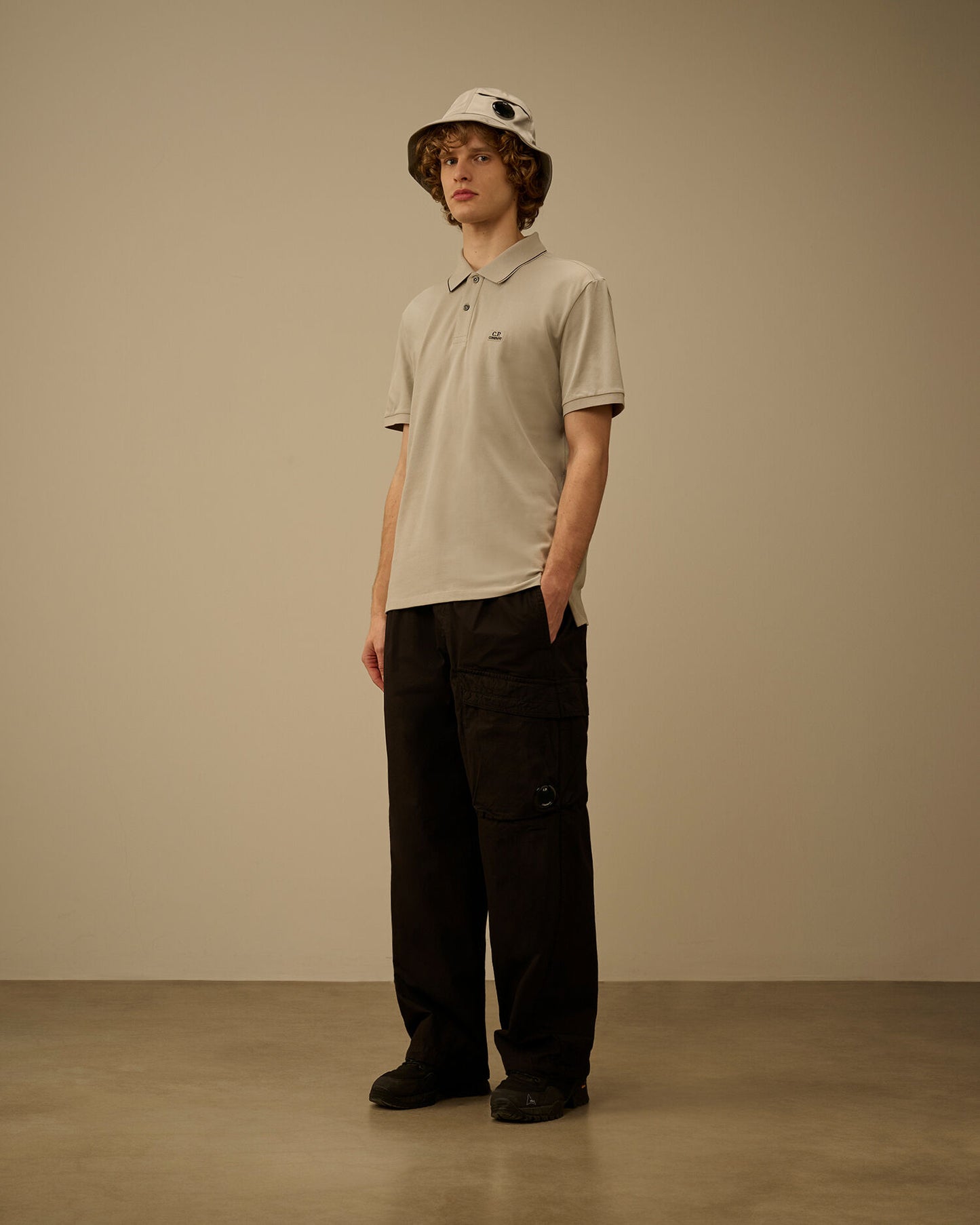 Stretch Piquet Short Sleeve Logo Polo, DOVE - GREY