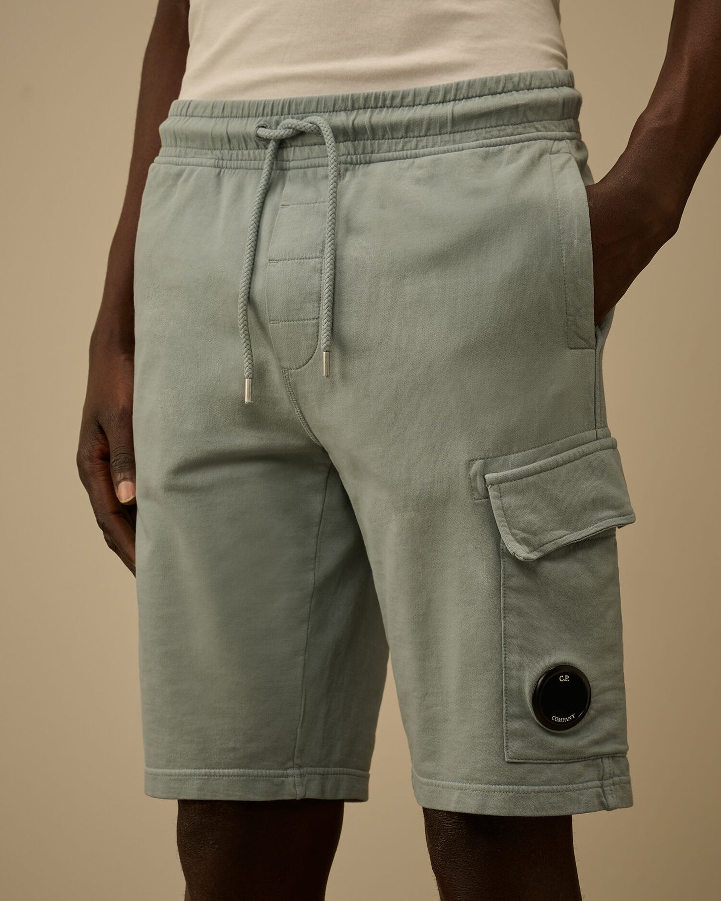 Light Fleece Cargo Lens Sweatshorts, SILVER BLUE