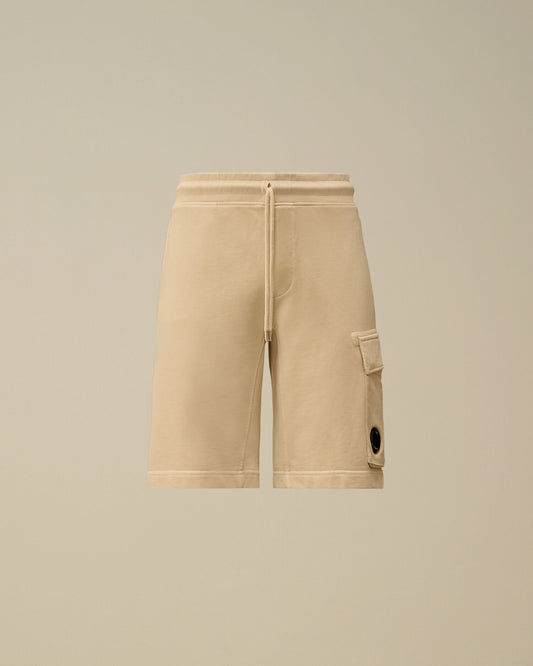 Cotton Diagonal Fleece Cargo Sweatshorts, FROZEN DEW - WHITE