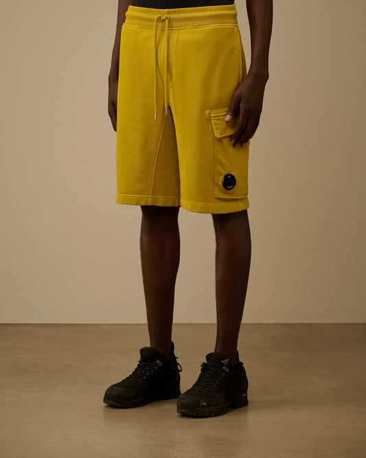 Cotton Diagonal Fleece Cargo Sweatshorts, ANTIQUE MOSS -YELLOW