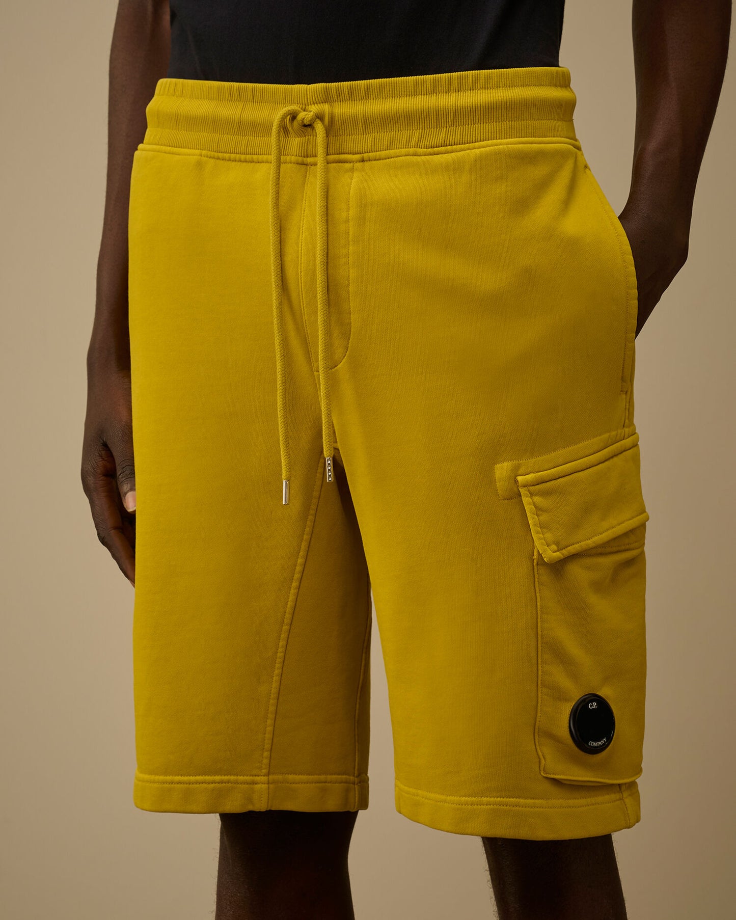 Cotton Diagonal Fleece Cargo Sweatshorts, ANTIQUE MOSS -YELLOW