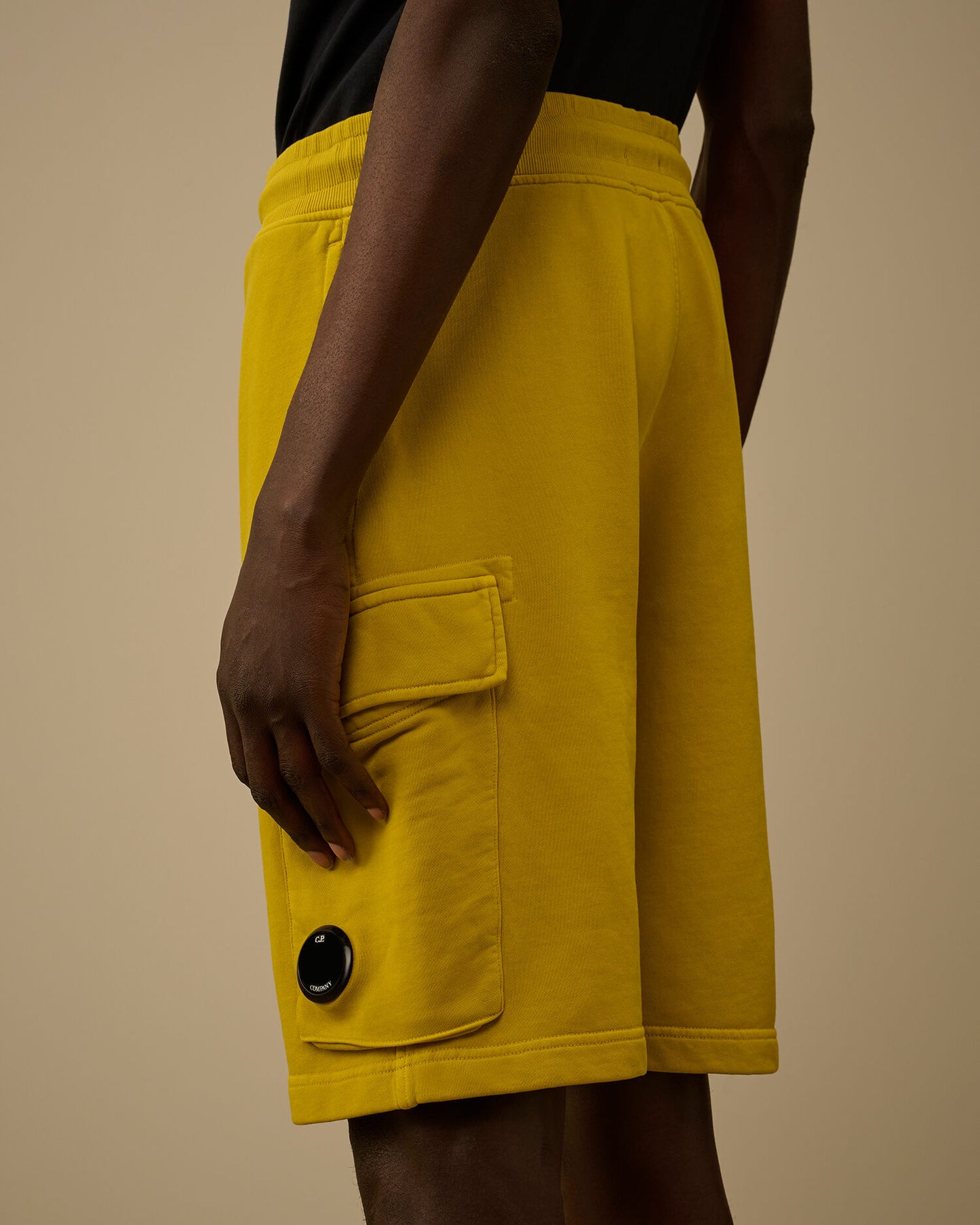 Cotton Diagonal Fleece Cargo Sweatshorts, ANTIQUE MOSS -YELLOW