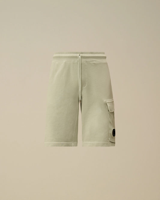 Cotton Diagonal Fleece Cargo Sweatshorts, MISTY BLUE