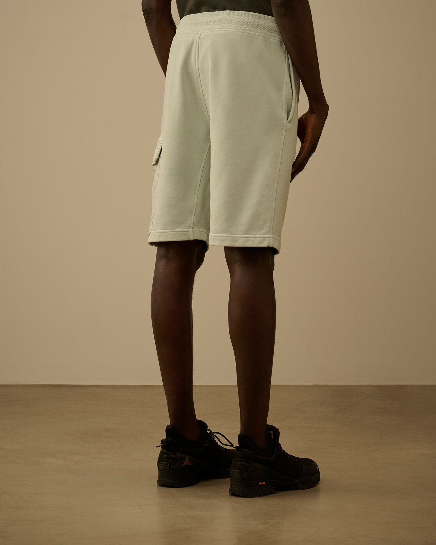 Cotton Diagonal Fleece Cargo Sweatshorts, MISTY BLUE