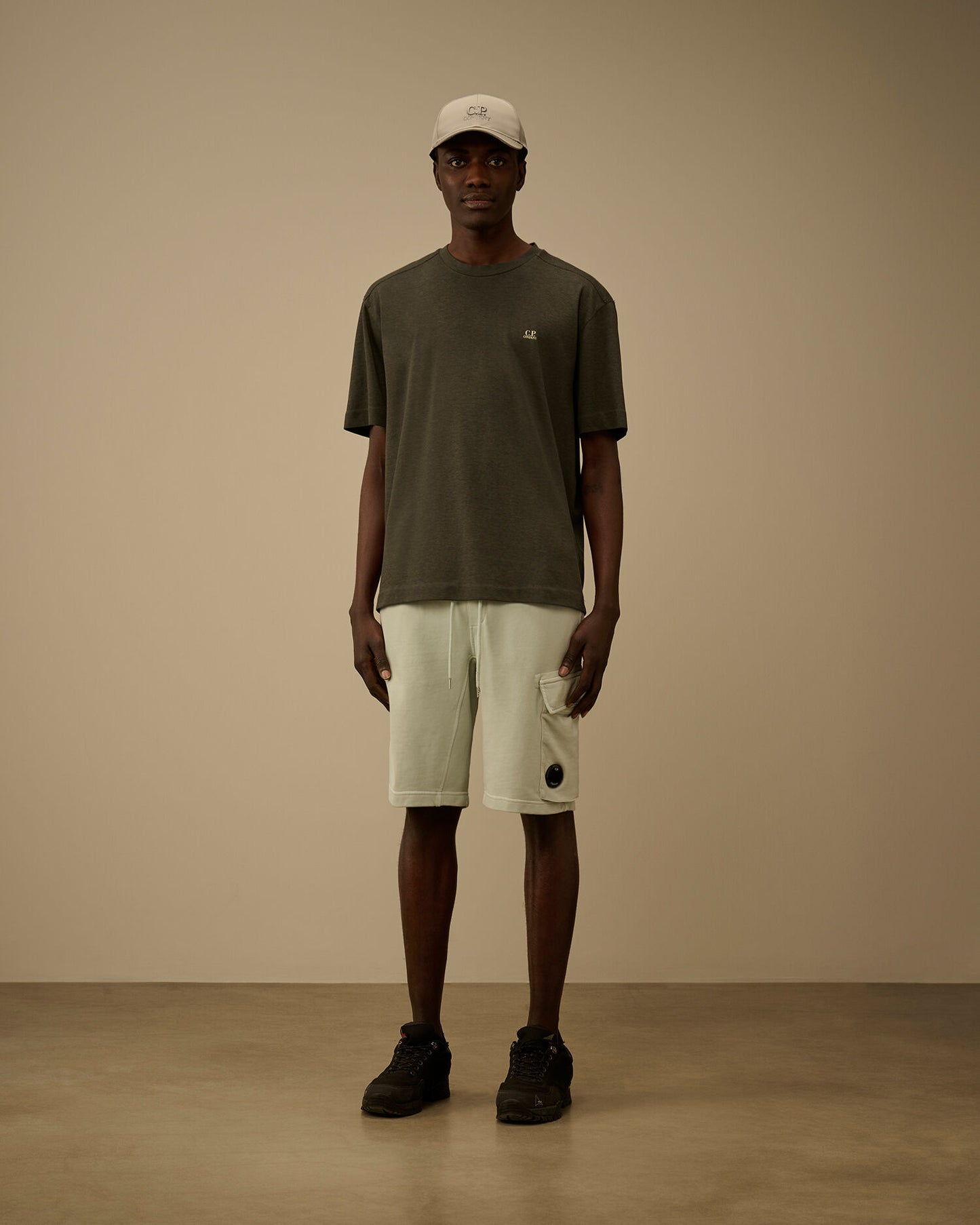 Cotton Diagonal Fleece Cargo Sweatshorts, MISTY BLUE
