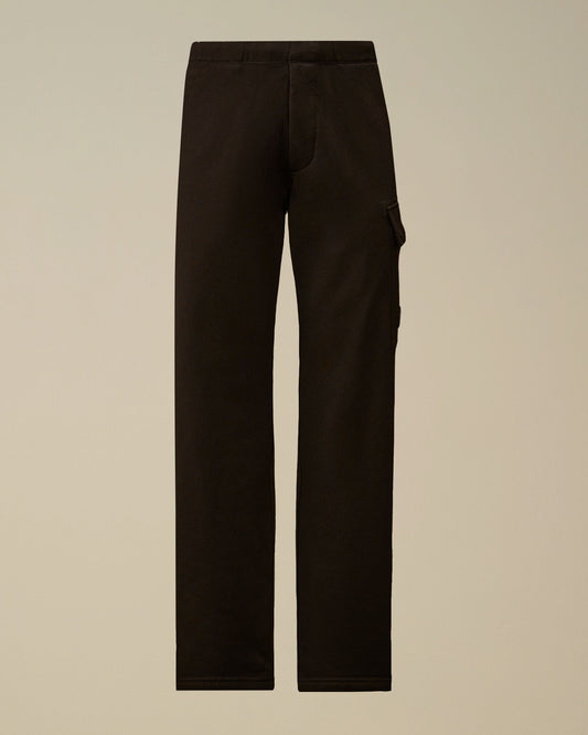 Diagonal Raised Fleece Cargo Sweatpants, BLACK