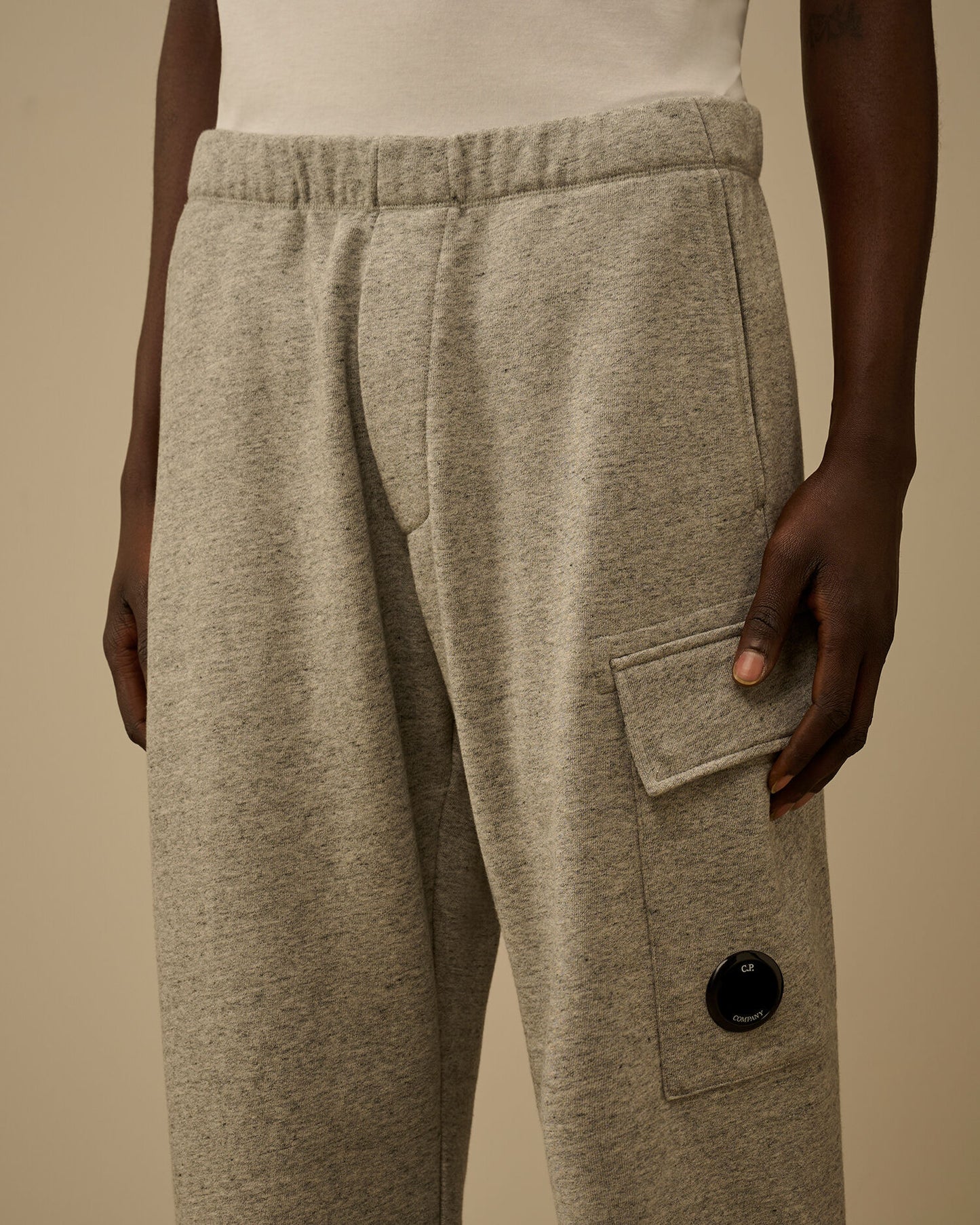 Diagonal Raised Fleece Cargo Sweatpants, GREYSTONE MELANGE