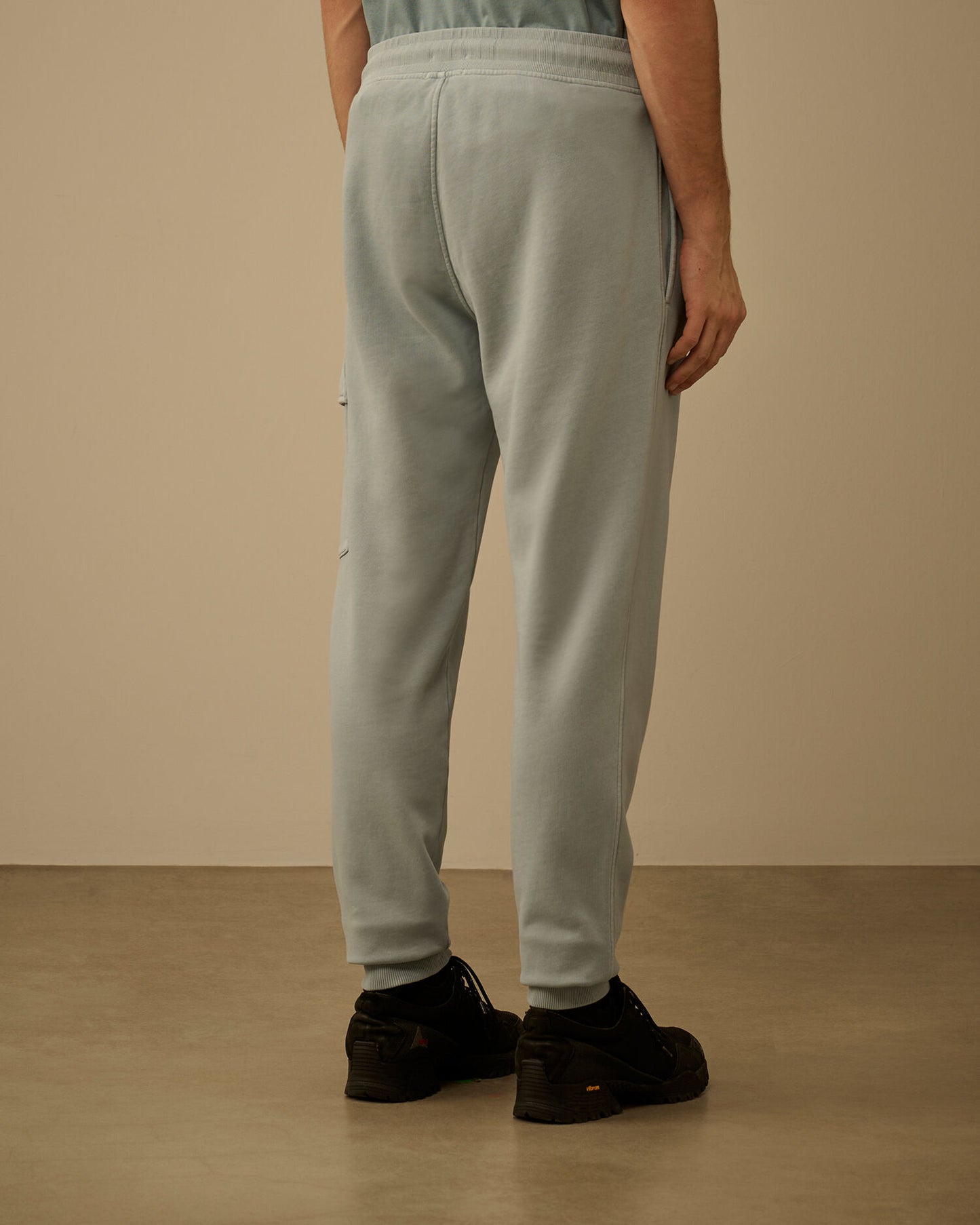 Cotton Diagonal Fleece Cargo Lens Sweatpants, SILVER BLUE