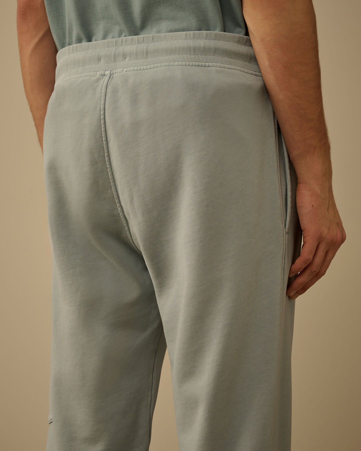 Cotton Diagonal Fleece Cargo Lens Sweatpants, SILVER BLUE