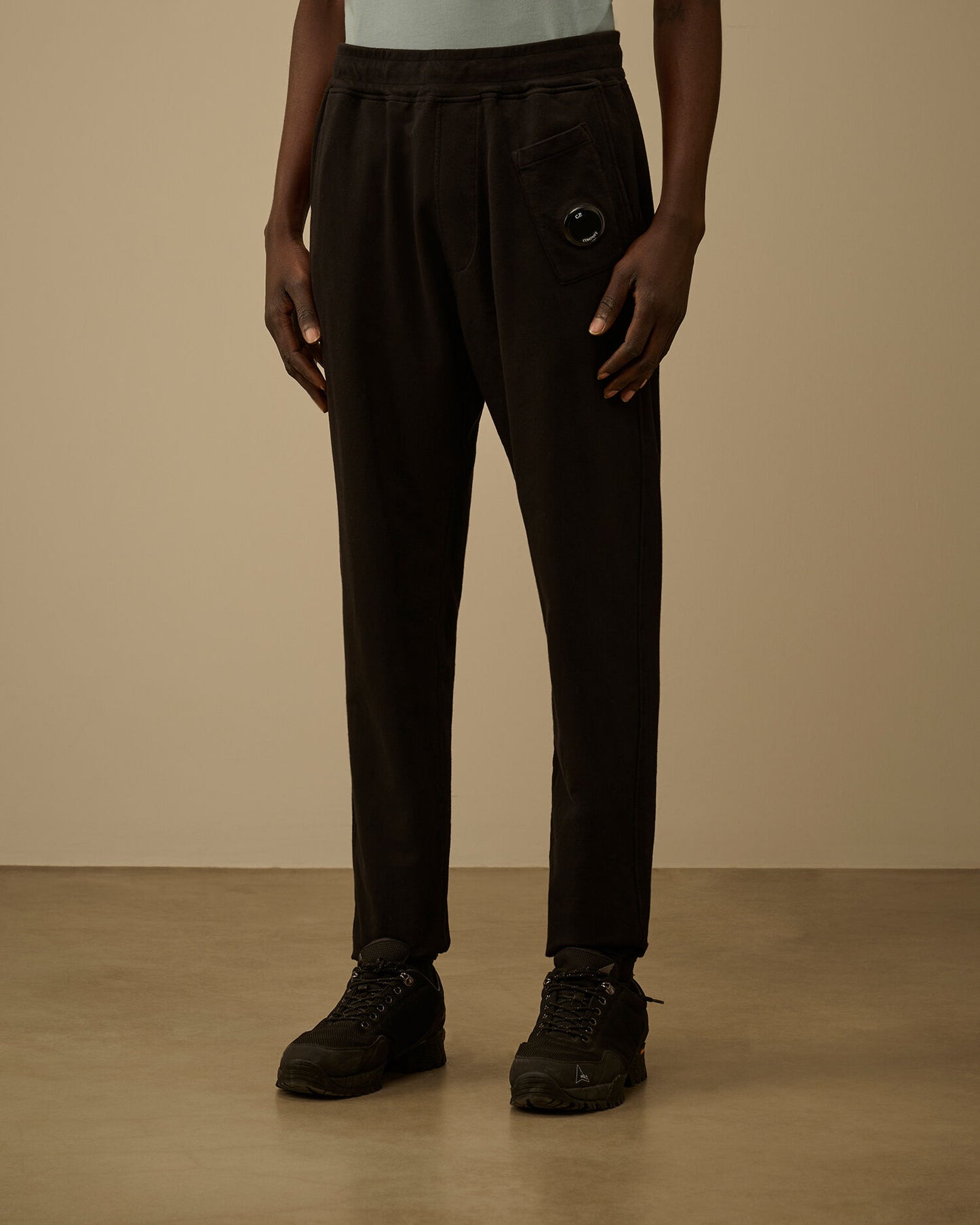 Light Fleece Lens Sweatpants, BLACK
