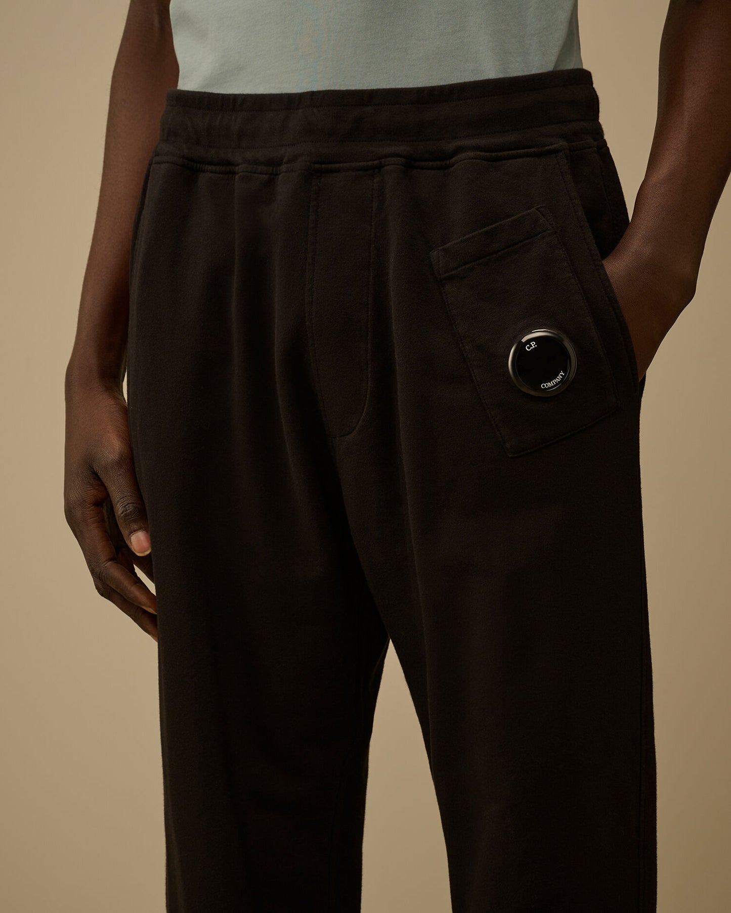 Light Fleece Lens Sweatpants, BLACK