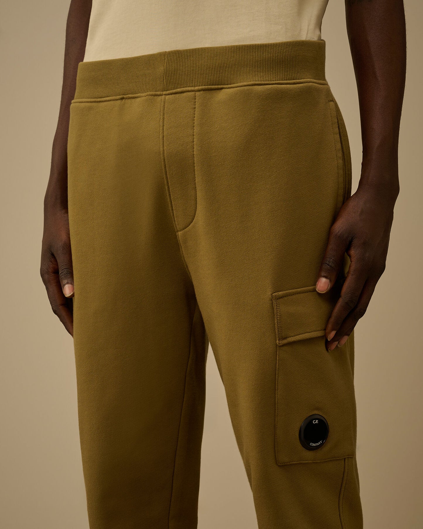 Diagonal Raised Fleece Cargo Lens Sweatpants, DRIED HERB - GREEN