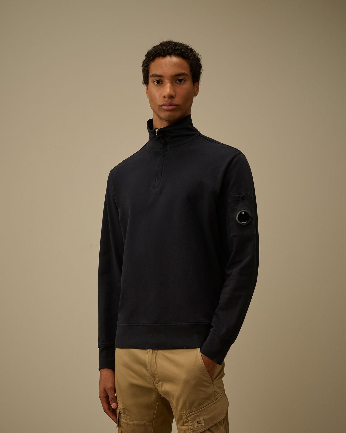 Light Fleece Half Zip Lens Sweatshirt, TOTAL ECLIPSE - BLUE