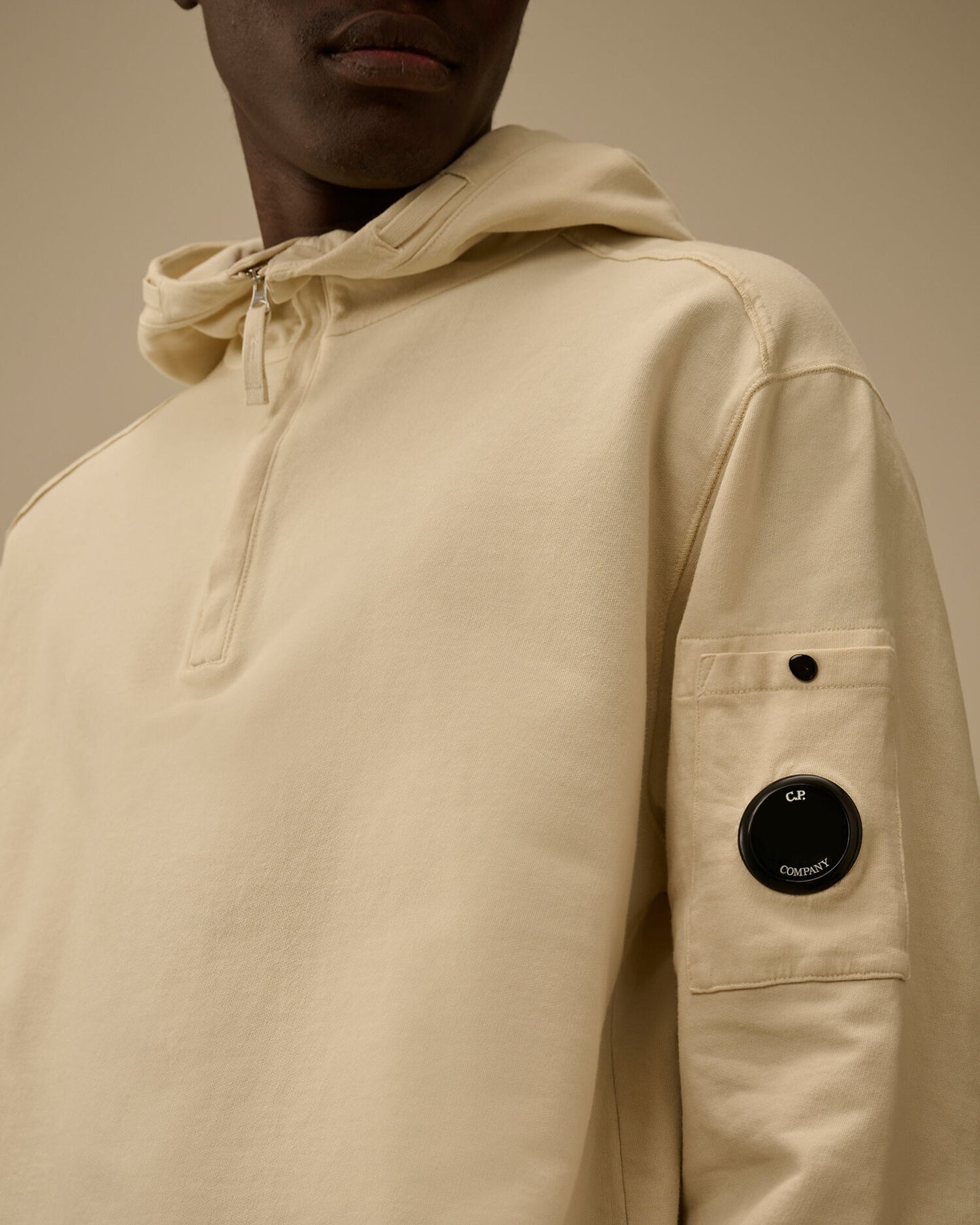 Light Fleece Half Zip Lens Sweatshirt, FROZEN DEW - WHITE