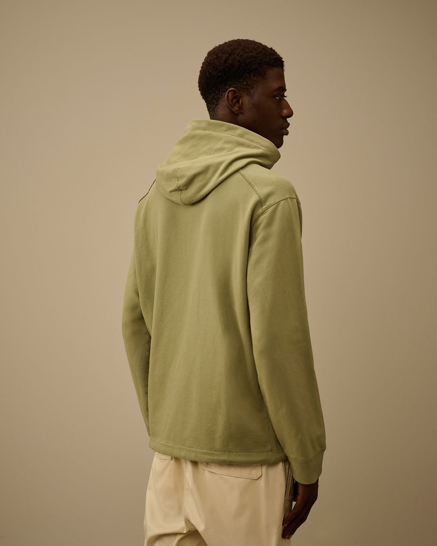 Light Fleece Half Zip Lens Sweatshirt, MOSS GRAY - GREEN