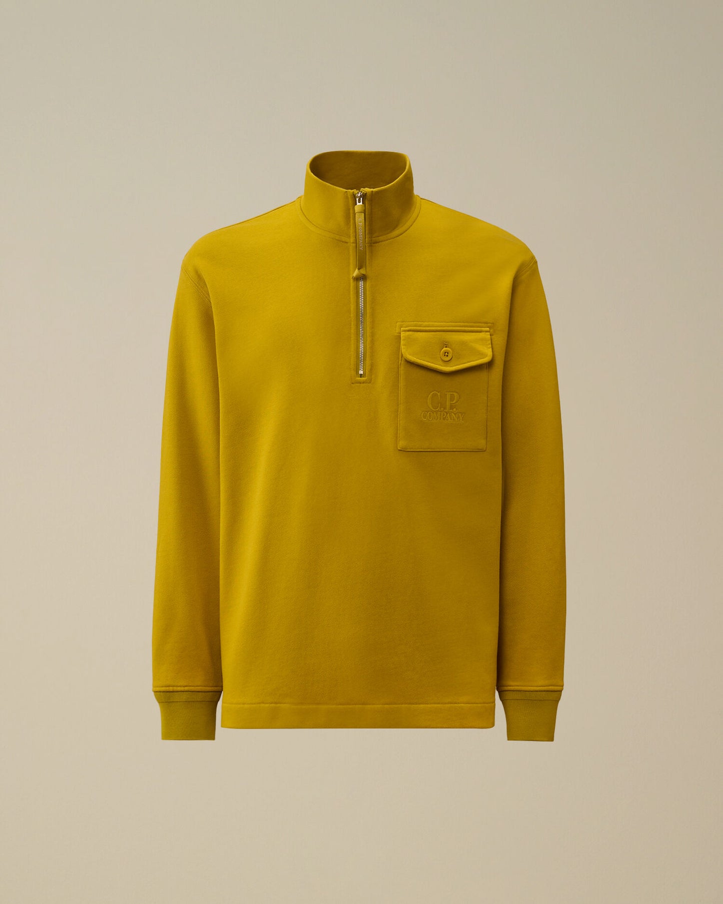 Diagonal Raised Fleece Half Zip Sweatshirt, ANTIQUE MOSS -YELLOW