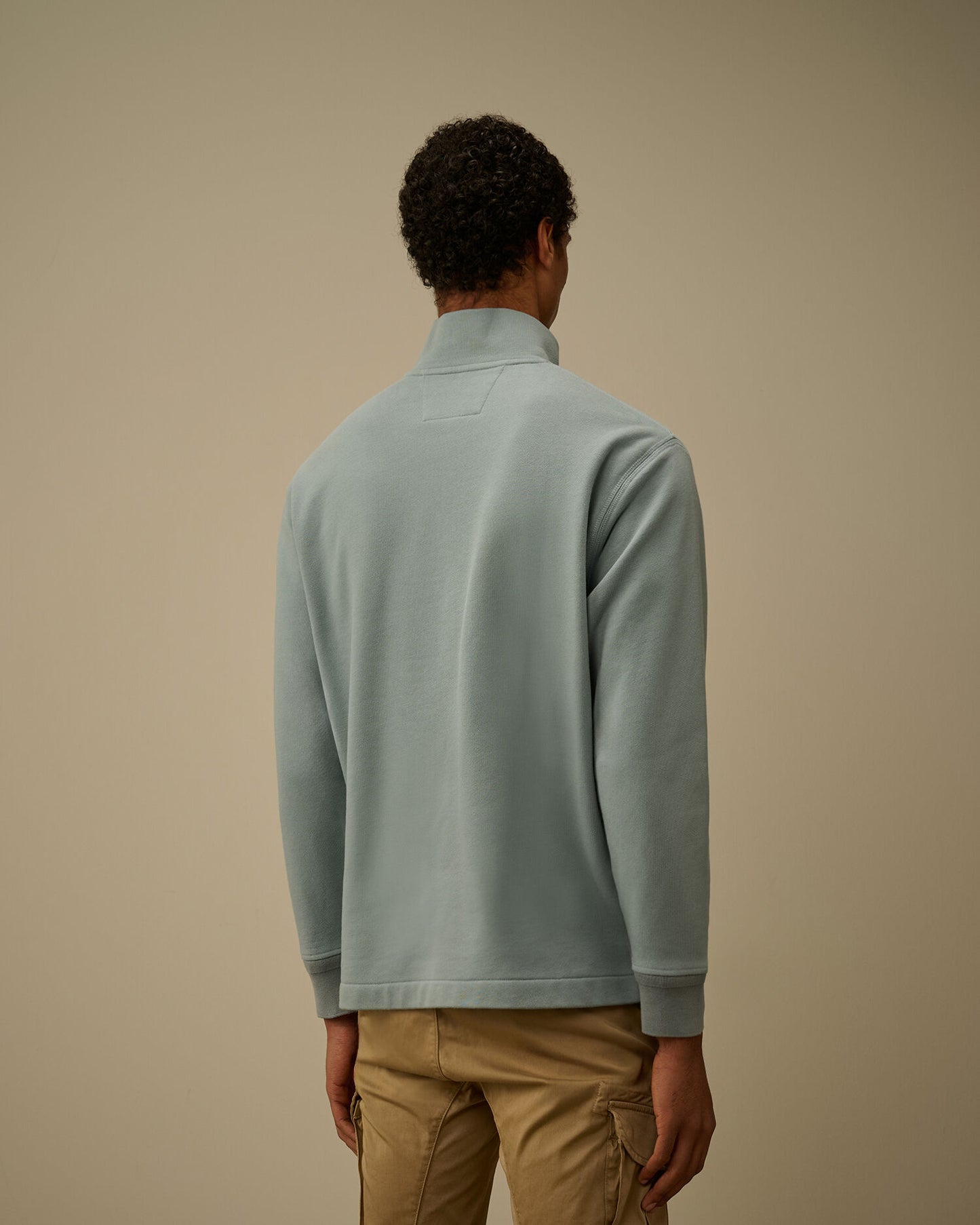 Diagonal Raised Fleece Half Zip Sweatshirt, SILVER BLUE